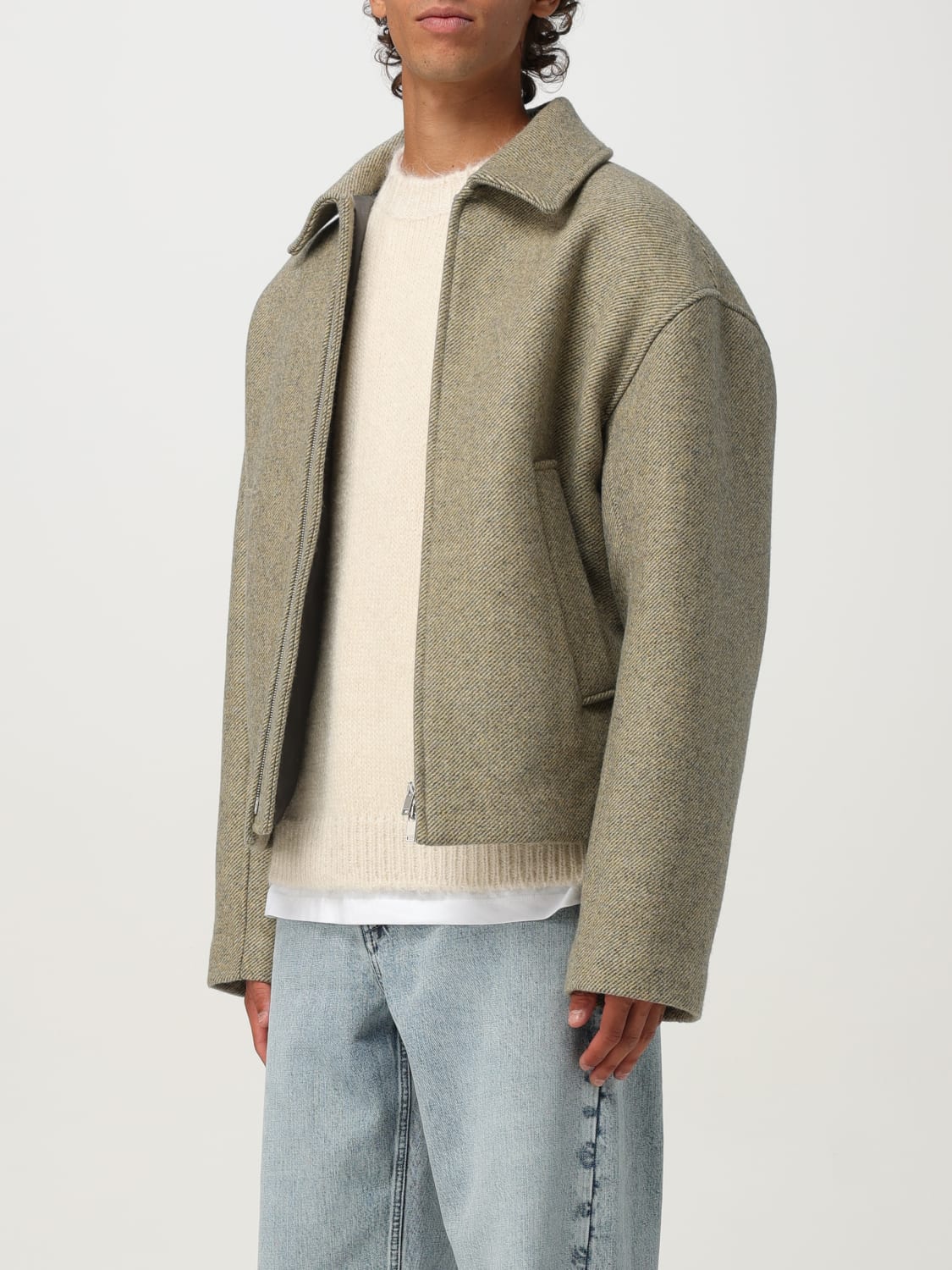 JIL SANDER 大衣: 外套 男士 Jil Sander, 绿色 - Img 4