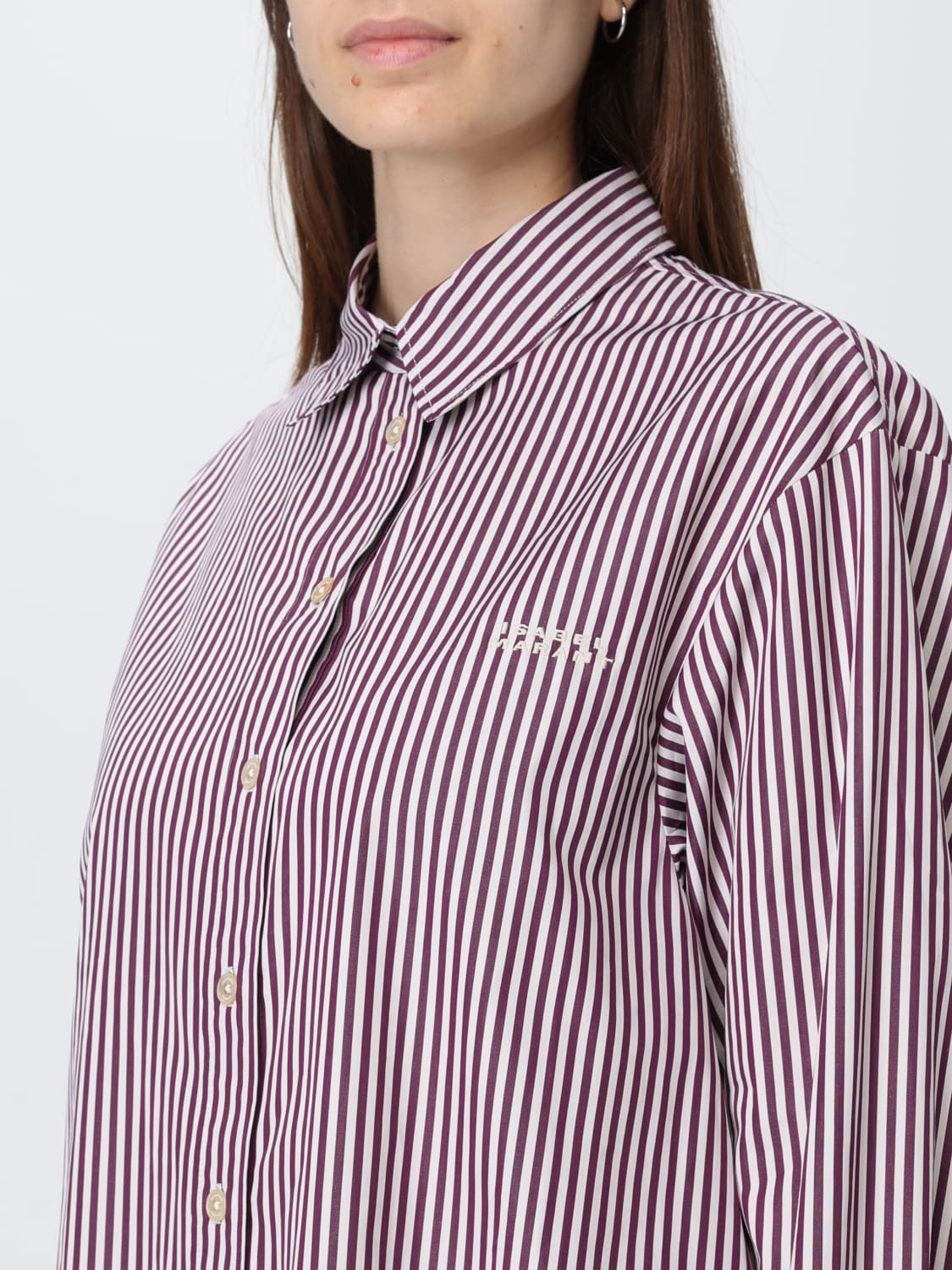 ISABEL MARANT CAMICIA: Camicia Isabel Marant in cotone a righe , Beige - Img 3