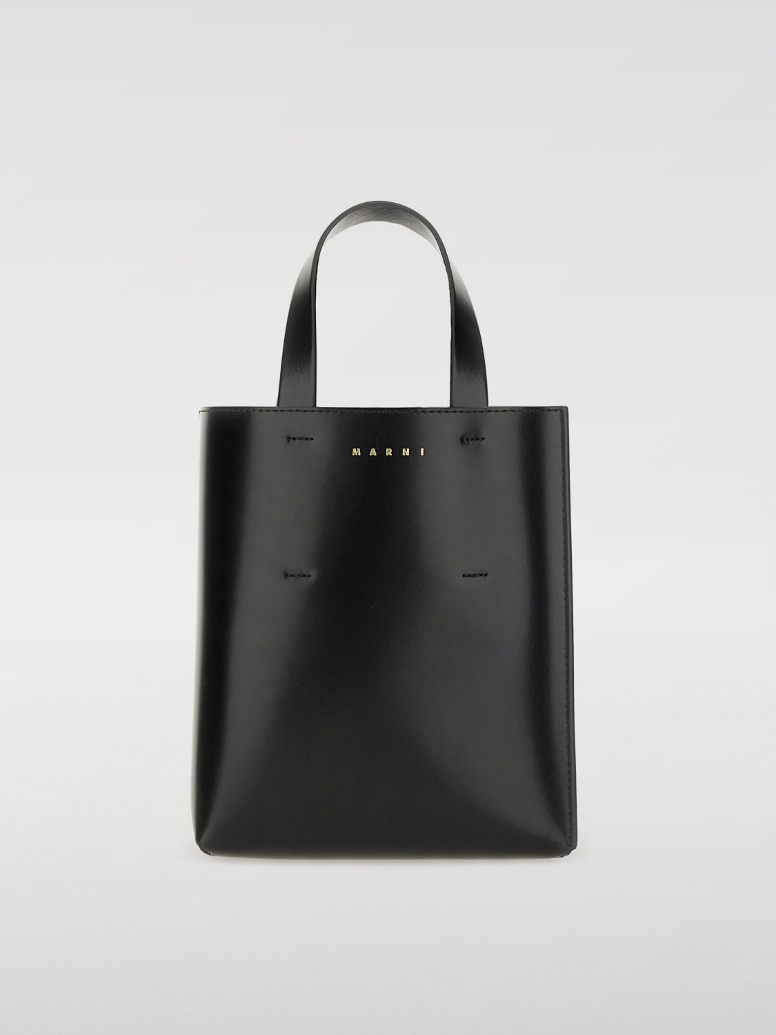 MARNI BORSA TOTE: Borsa Tote Museo Mini in pelle di vitello Marni, Nero - Img 1