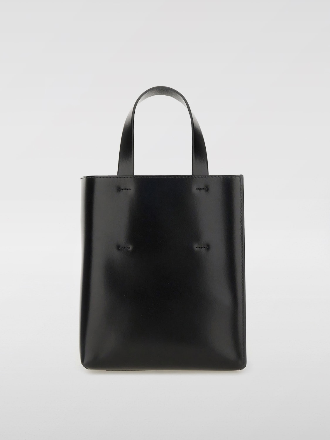 MARNI BORSA TOTE: Borsa Tote Museo Mini in pelle di vitello Marni, Nero - Img 2