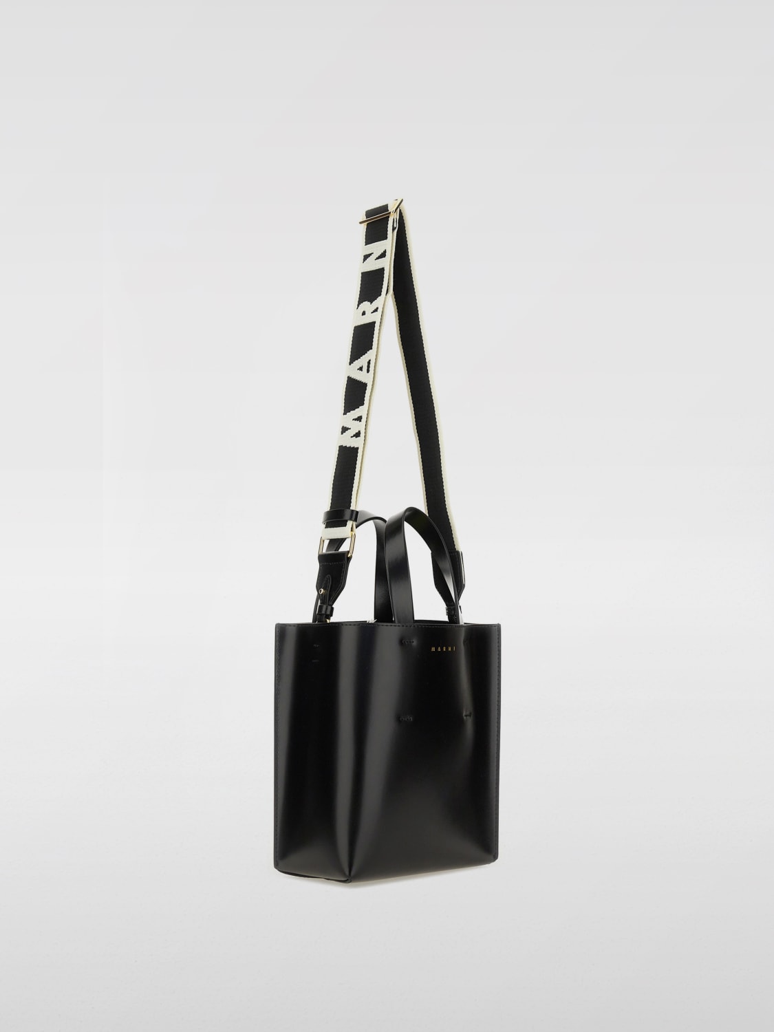 MARNI BORSA TOTE: Borsa Tote Museo Mini in pelle di vitello Marni, Nero - Img 3