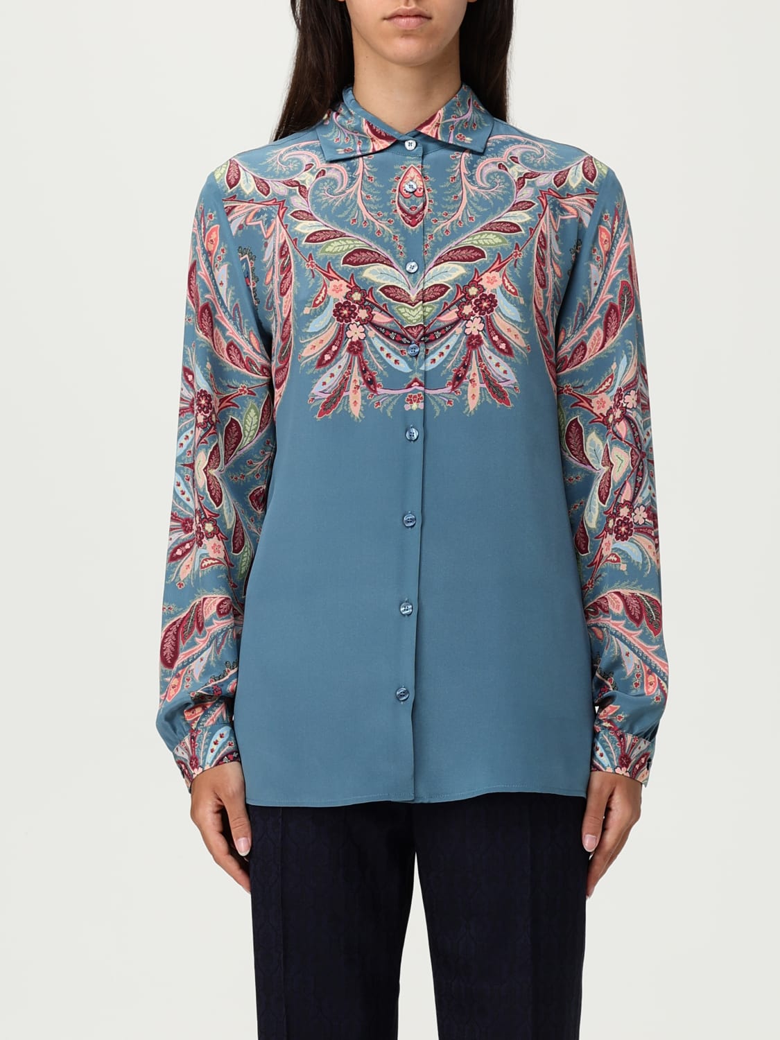 ETRO CAMISA: Camisa mujer Etro, Azul Claro - Img 1