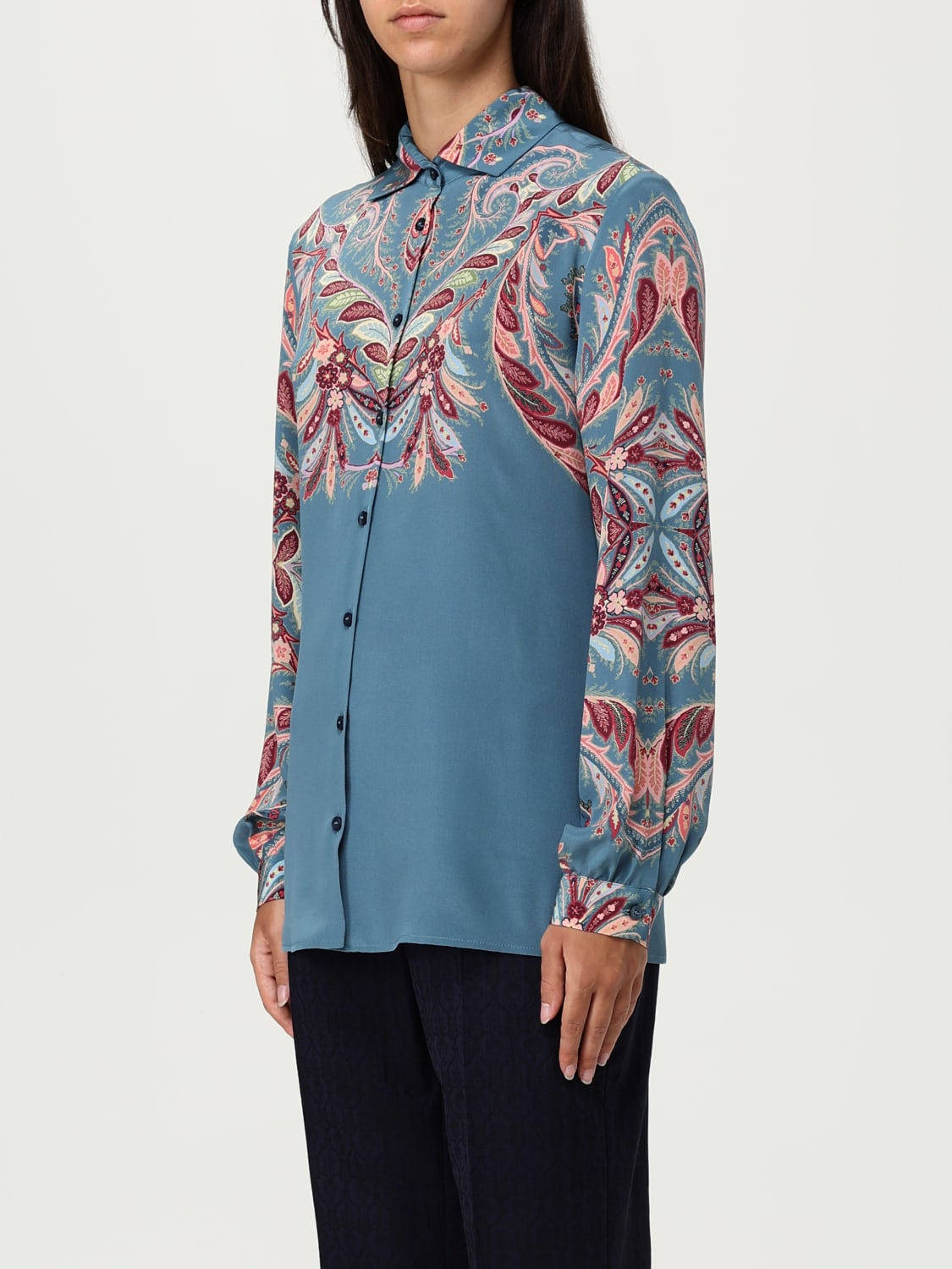 ETRO CAMISA: Camisa mujer Etro, Azul Claro - Img 4