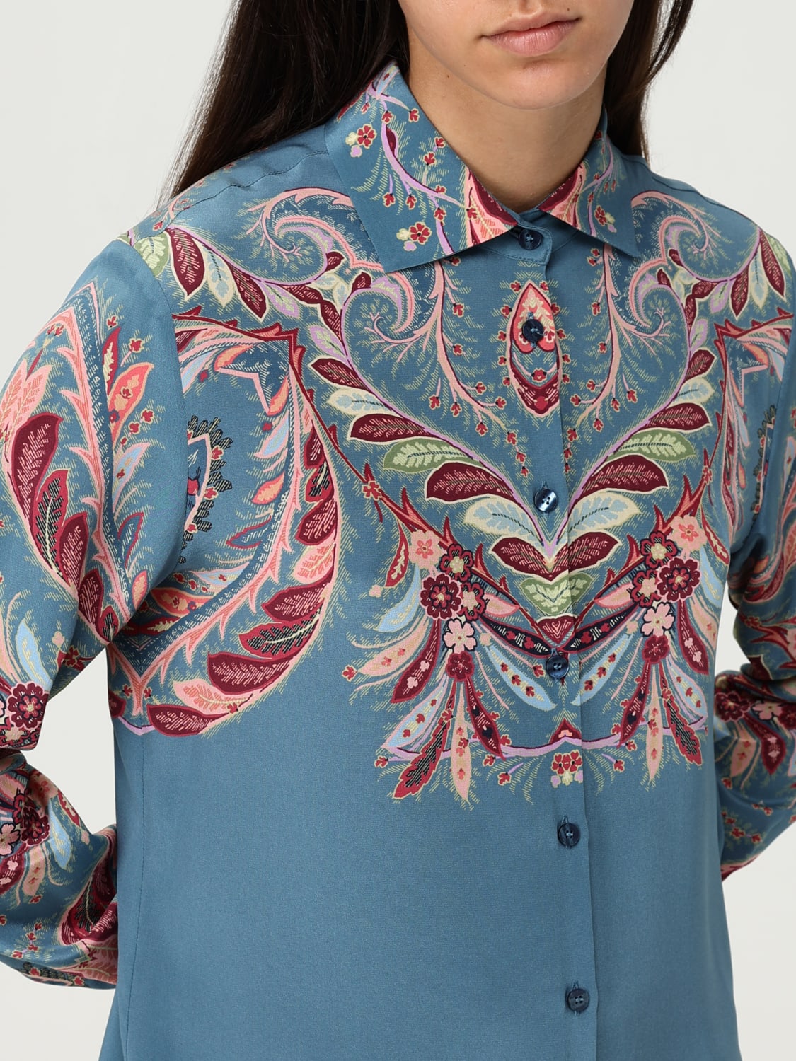 ETRO CAMISA: Camisa mujer Etro, Azul Claro - Img 5