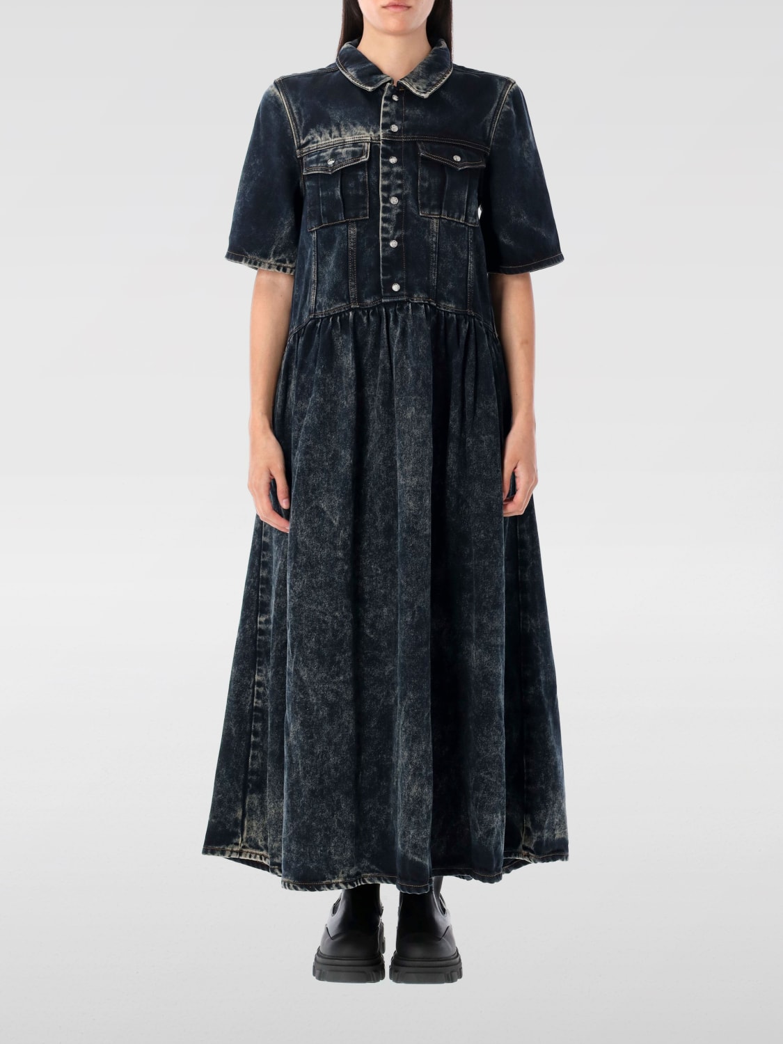 GANNI DRESS: Dress woman Ganni, Black - Img 1