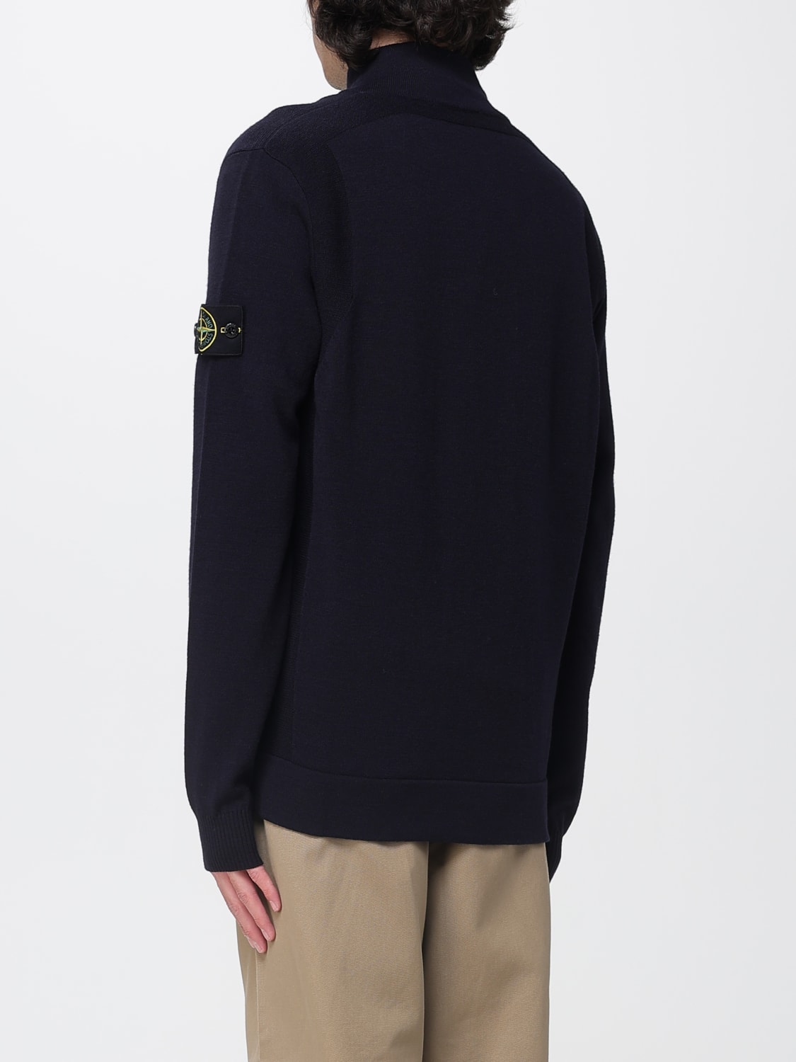 STONE ISLAND SWEATER: Sweater men Stone Island, Blue - Img 3