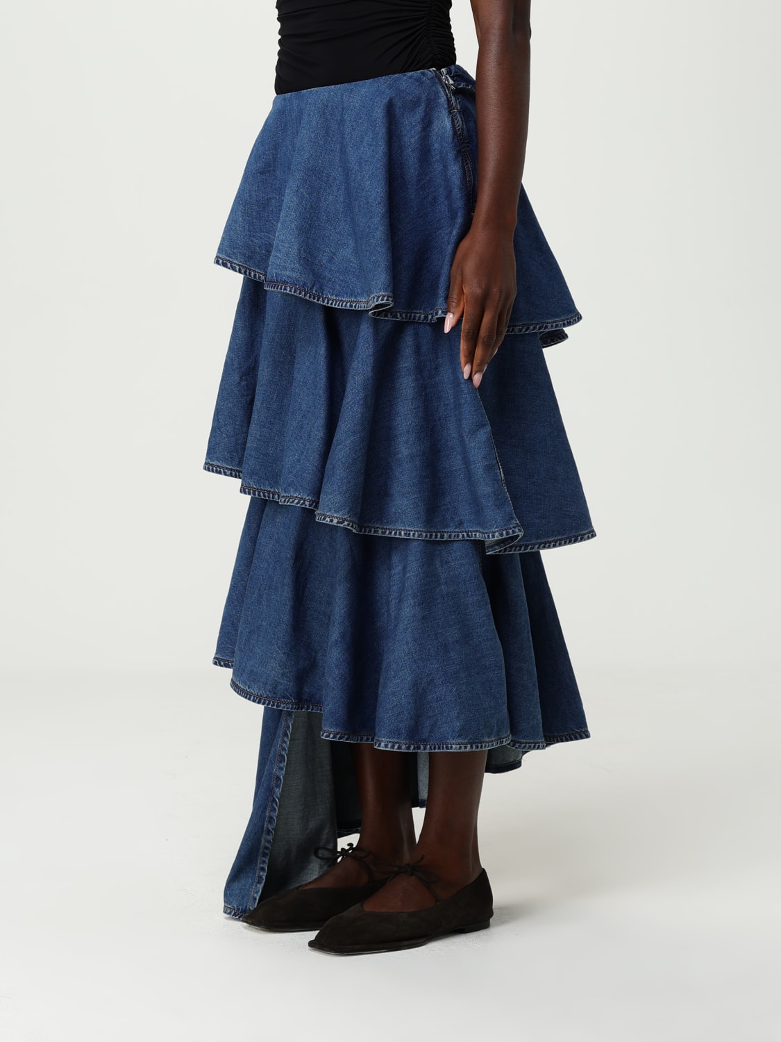 ALAÏA SKIRT: Skirt woman AlaÏa, Blue - Img 4