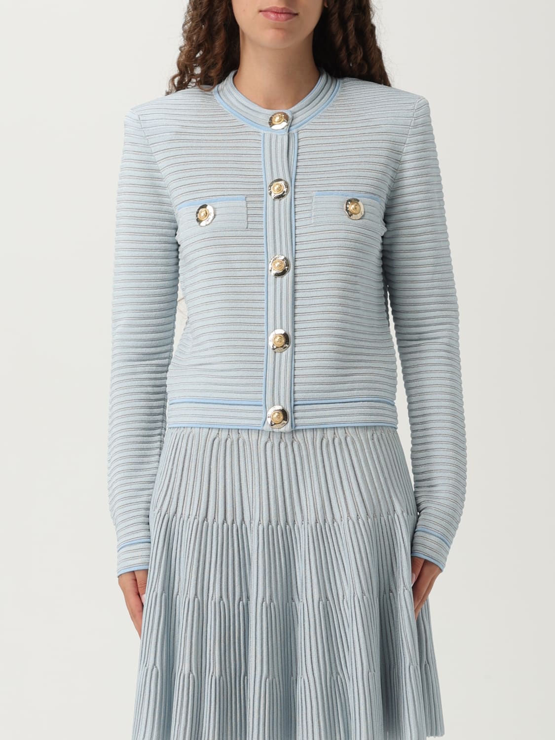 BALMAIN PULLOVER: Pullover damen Balmain, Blau - Img 1