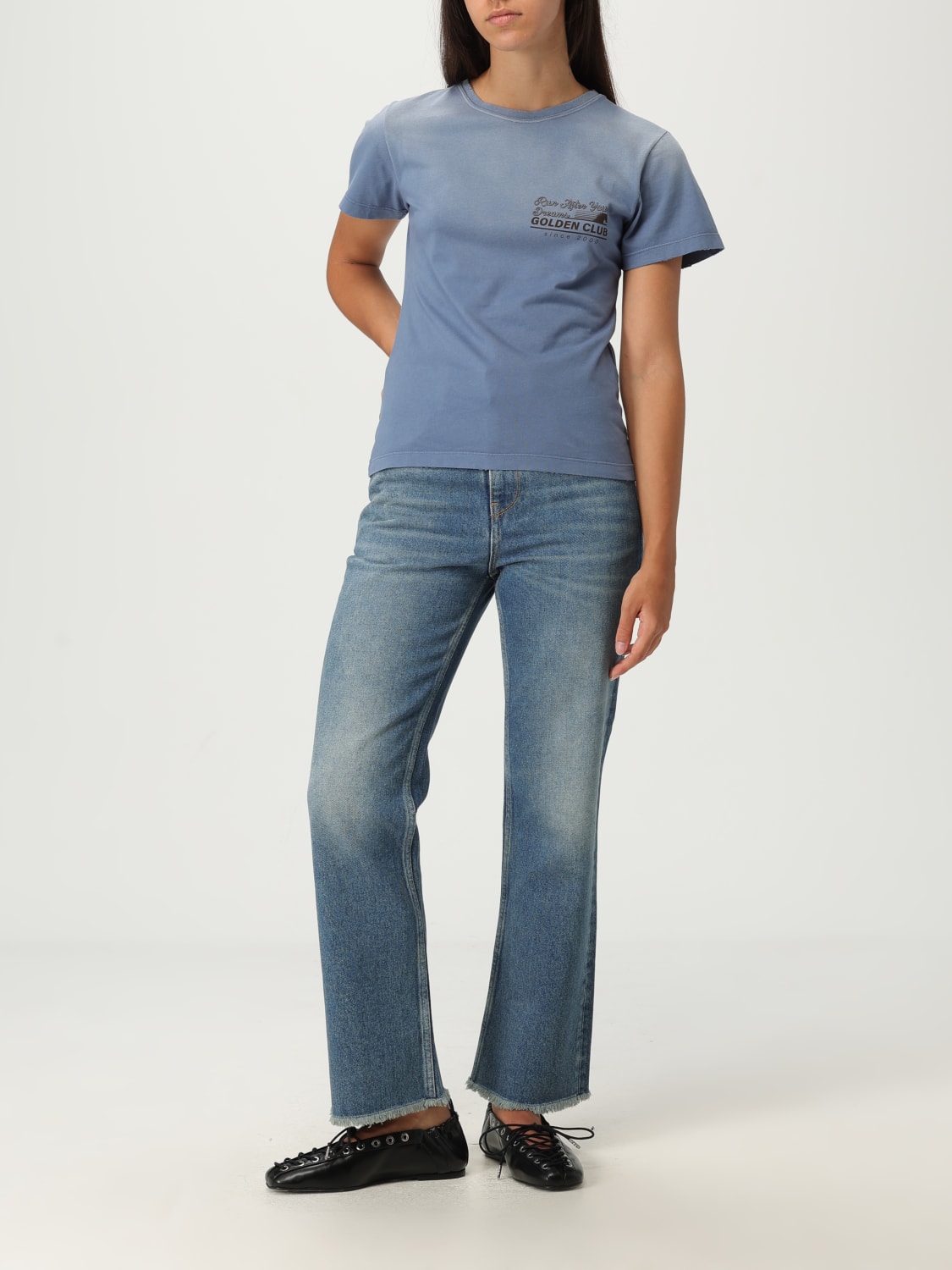 GOLDEN GOOSE CAMISETA: Camiseta mujer Golden Goose, Azul Oscuro - Img 2