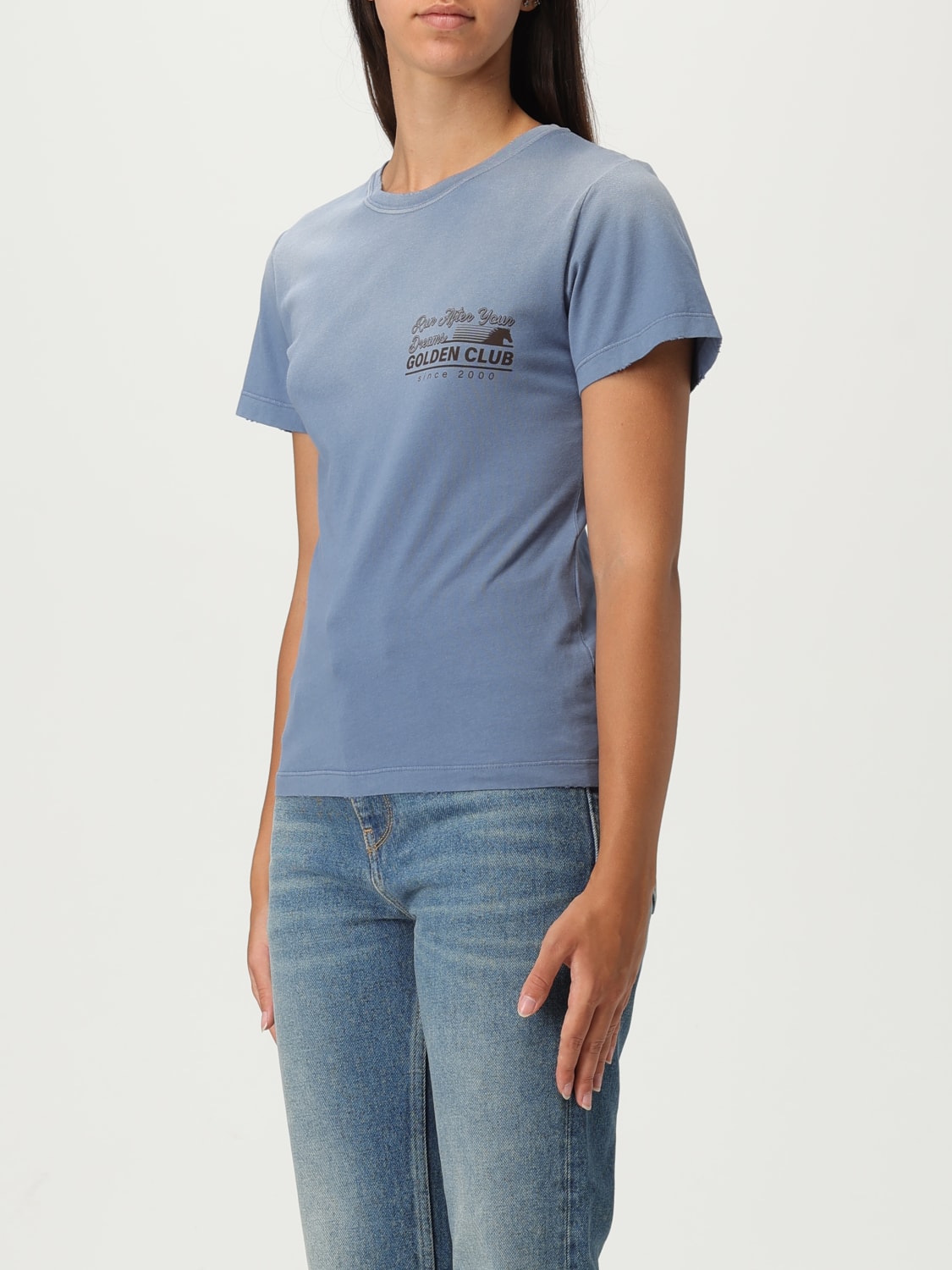 GOLDEN GOOSE CAMISETA: Camiseta mujer Golden Goose, Azul Oscuro - Img 4