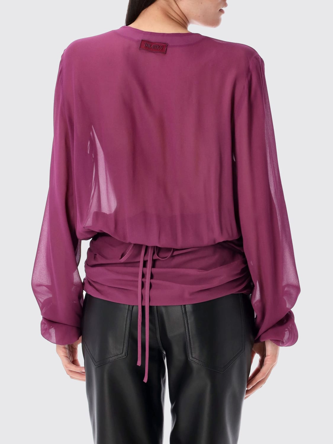 THE ATTICO TOP: T-shirt woman The Attico, Violet - Img 2