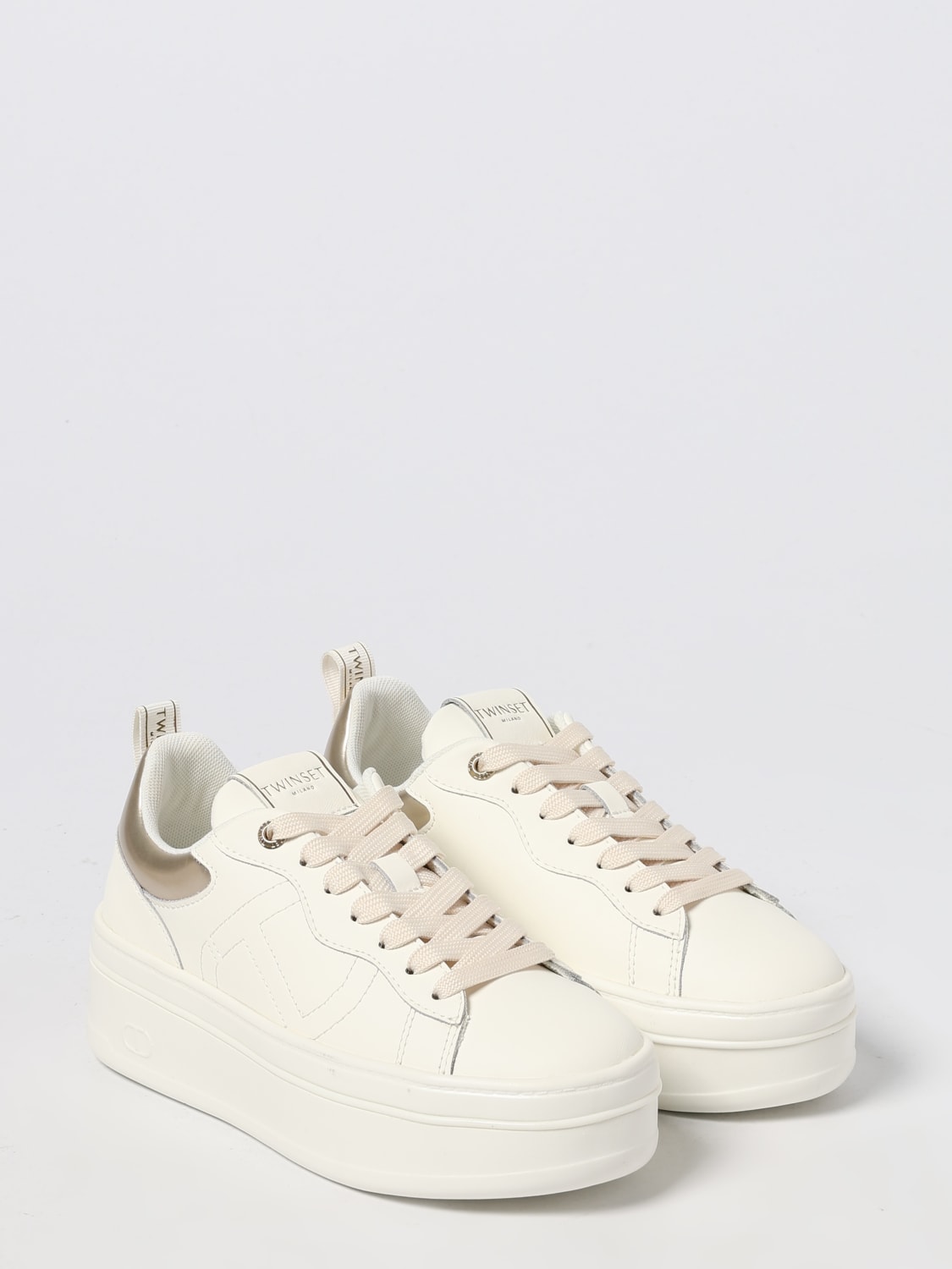 TWINSET SNEAKERS: Sneakers Twinset in pelle , Bianco 1 - Img 2