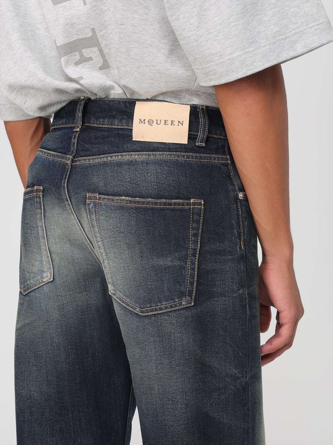 MCQUEEN JEANS: Jeans men McQueen, Blue - Img 5