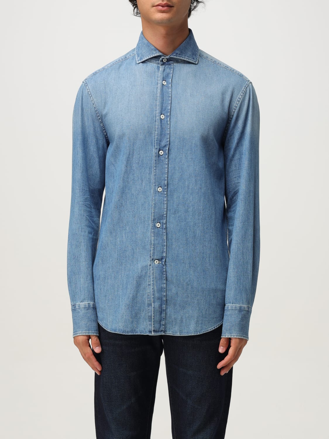 BRUNELLO CUCINELLI SHIRT: Shirt men Brunello Cucinelli, Denim - Img 1