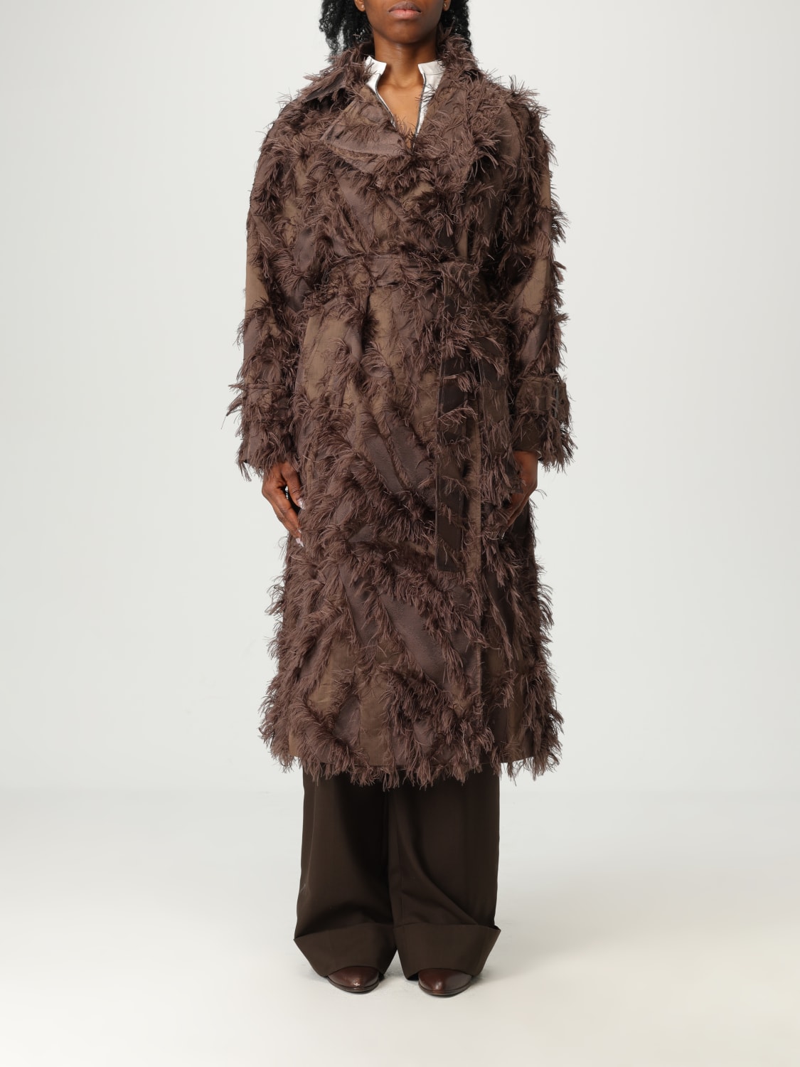 BRUNELLO CUCINELLI CAPPOTTO: Cappotto Brunello Cucinelli in fil coupé di cotone e seta techno , Moro - Img 1