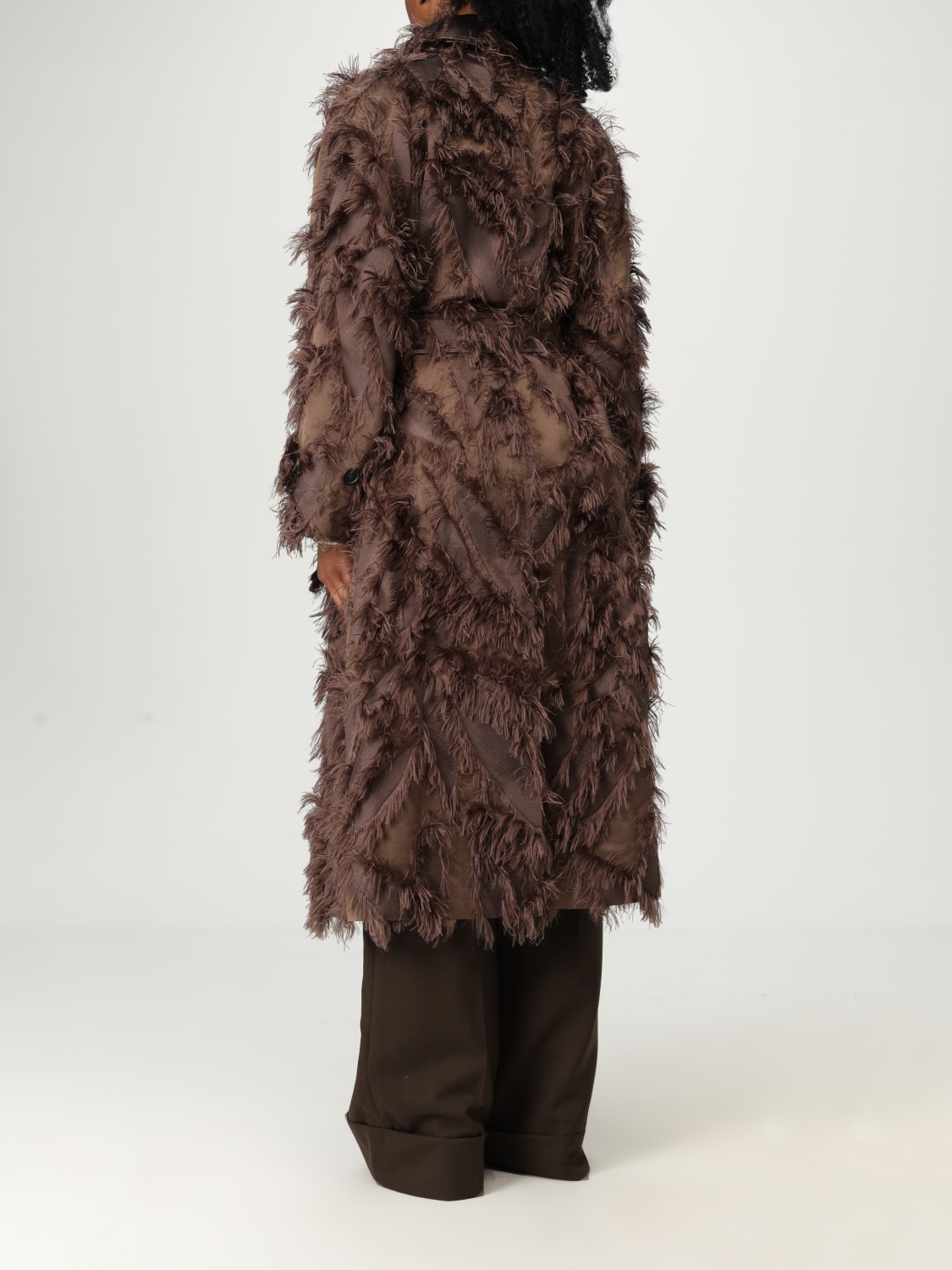 BRUNELLO CUCINELLI CAPPOTTO: Cappotto Brunello Cucinelli in fil coupé di cotone e seta techno , Moro - Img 3