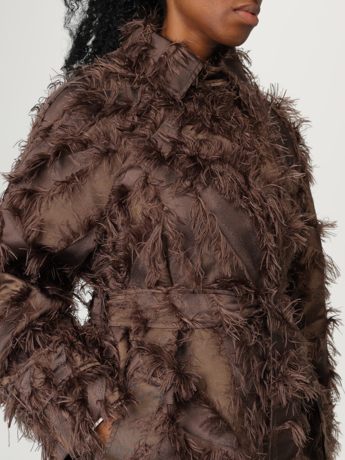 BRUNELLO CUCINELLI CAPPOTTO: Cappotto Brunello Cucinelli in fil coupé di cotone e seta techno , Moro - Img 5