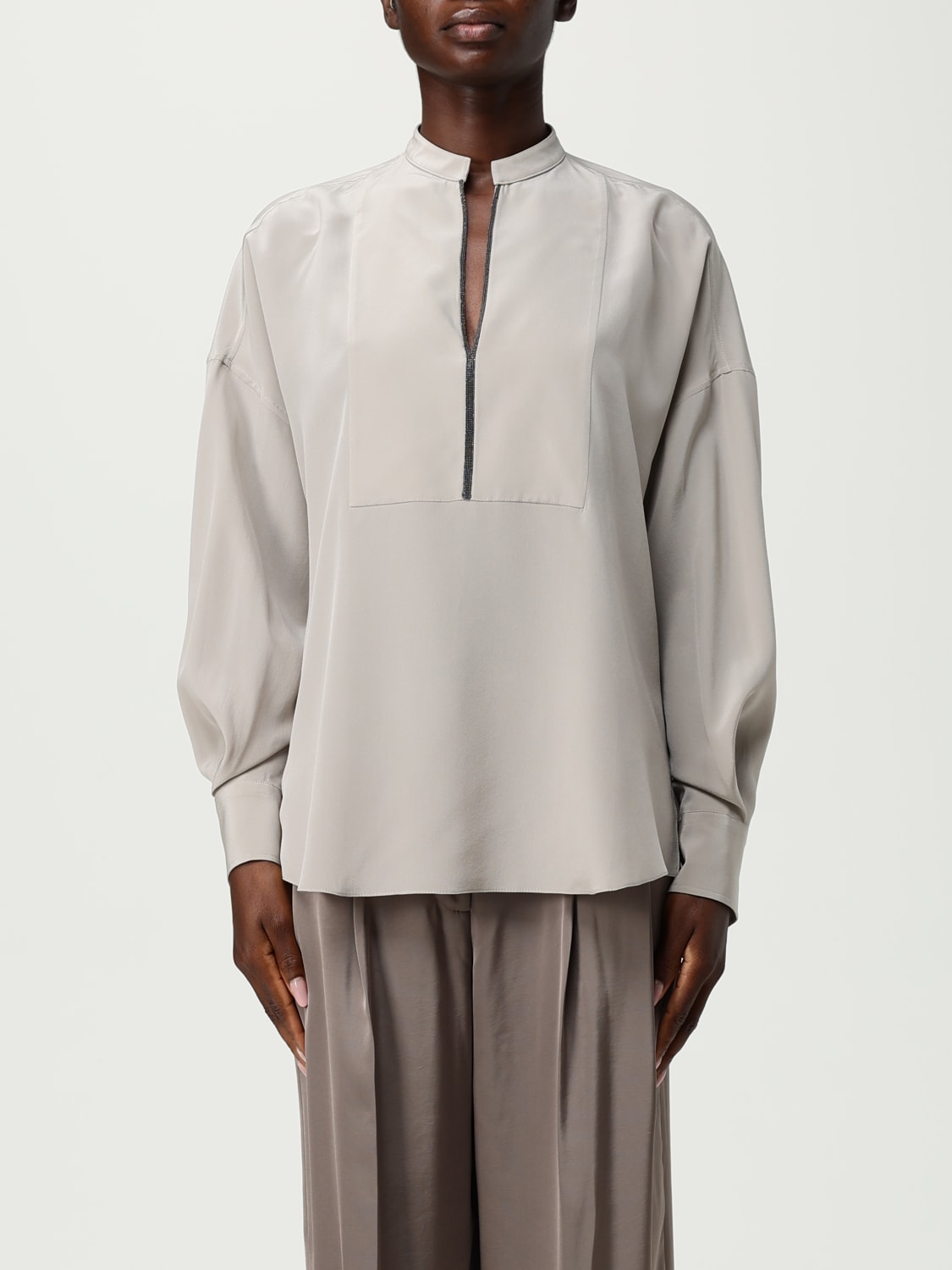 BRUNELLO CUCINELLI TOP: Chemise femme Brunello Cucinelli, Rouge - Img 1