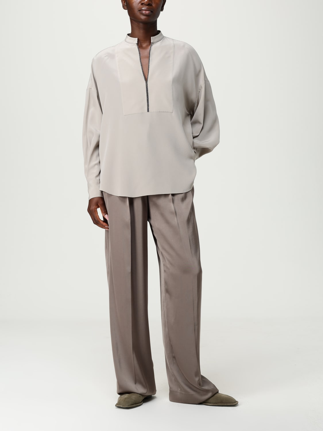 BRUNELLO CUCINELLI TOP: Chemise femme Brunello Cucinelli, Rouge - Img 2