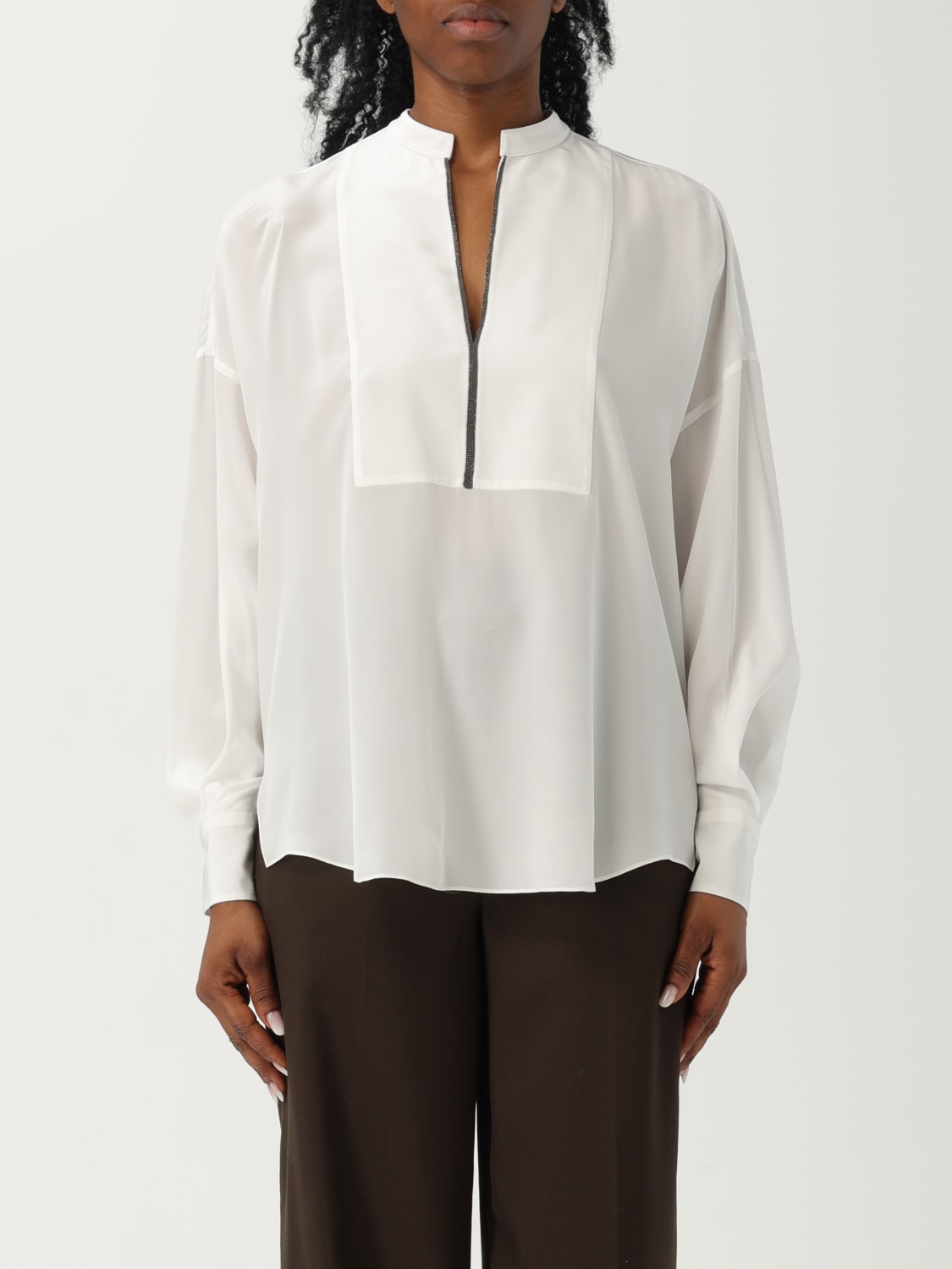 BRUNELLO CUCINELLI TOP: Hemdbluse damen Brunello Cucinelli, Natural - Img 1