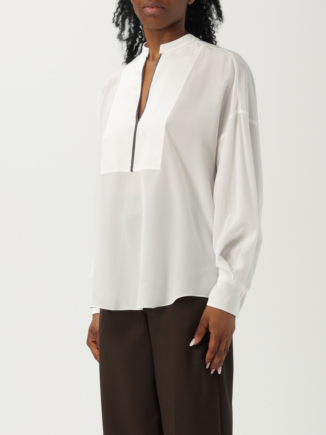 BRUNELLO CUCINELLI TOP: Hemdbluse damen Brunello Cucinelli, Natural - Img 4