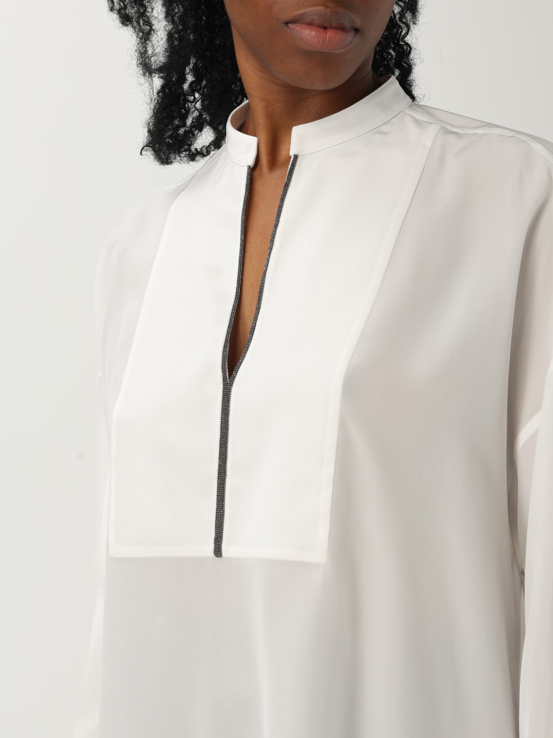 BRUNELLO CUCINELLI TOP: Hemdbluse damen Brunello Cucinelli, Natural - Img 5