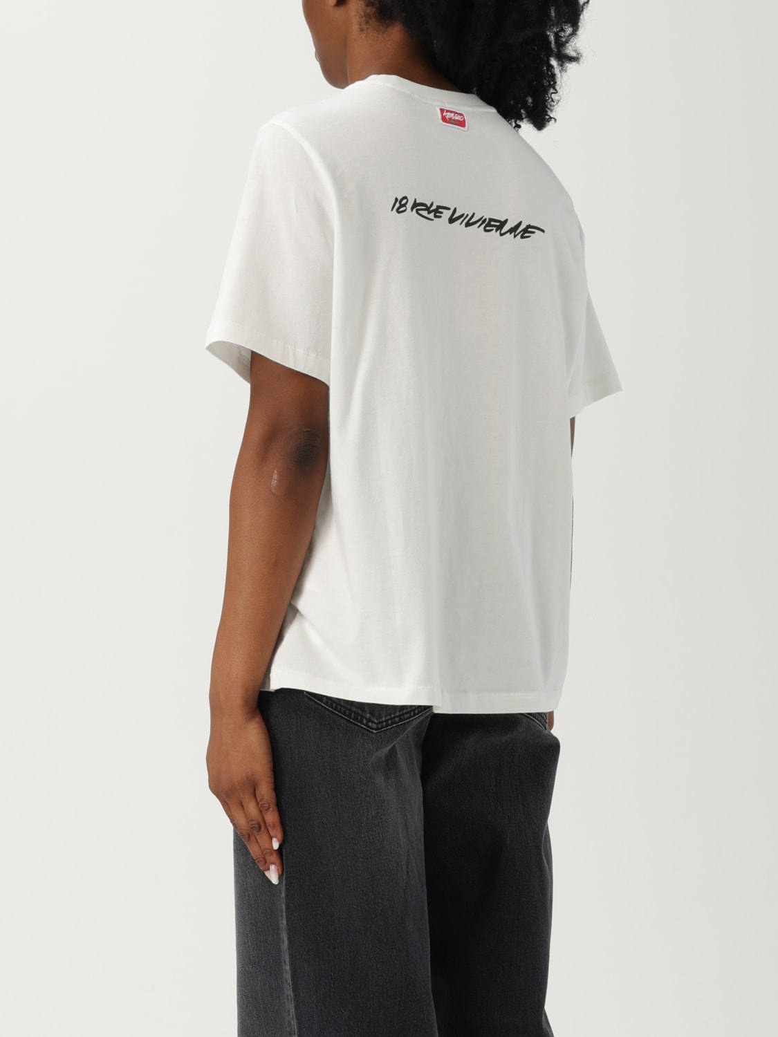 KENZO T-SHIRTS: T-shirt Kenzo in cotone con logo , Bianco - Img 3