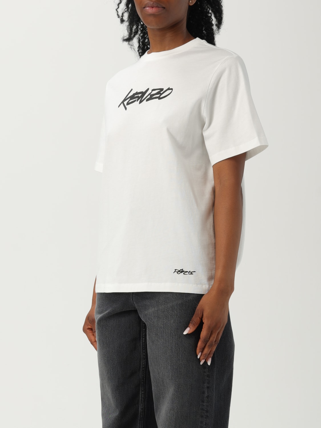 KENZO T-SHIRTS: T-shirt Kenzo in cotone con logo , Bianco - Img 4