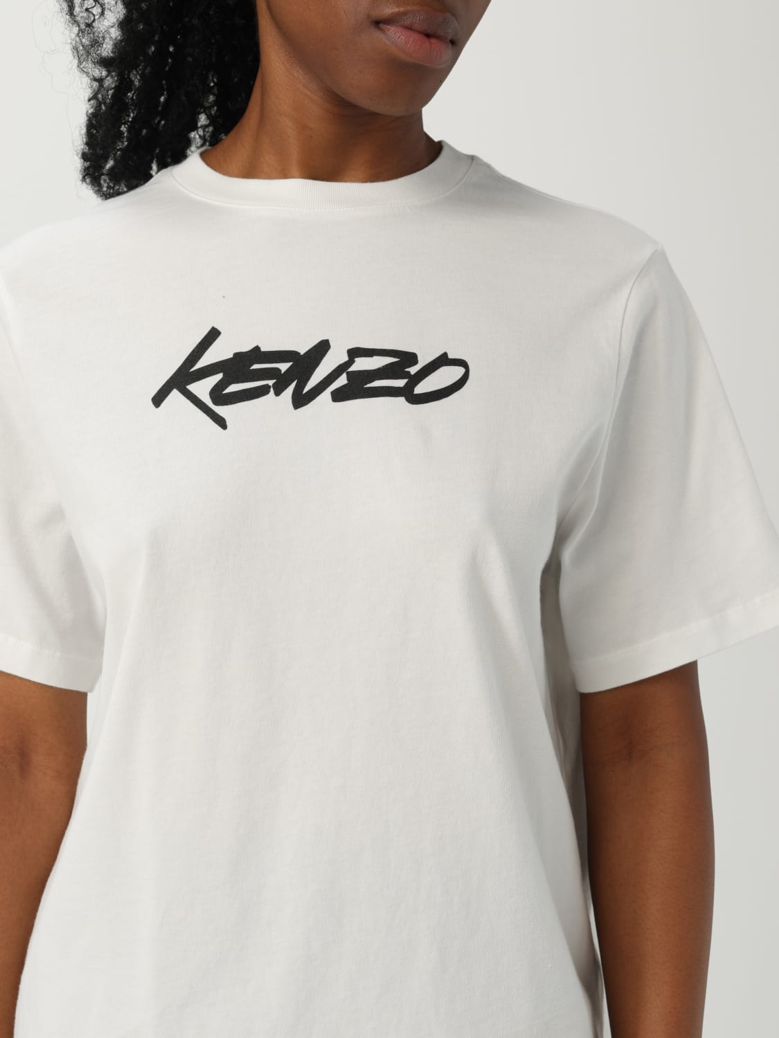 KENZO T-SHIRTS: T-shirt Kenzo in cotone con logo , Bianco - Img 5