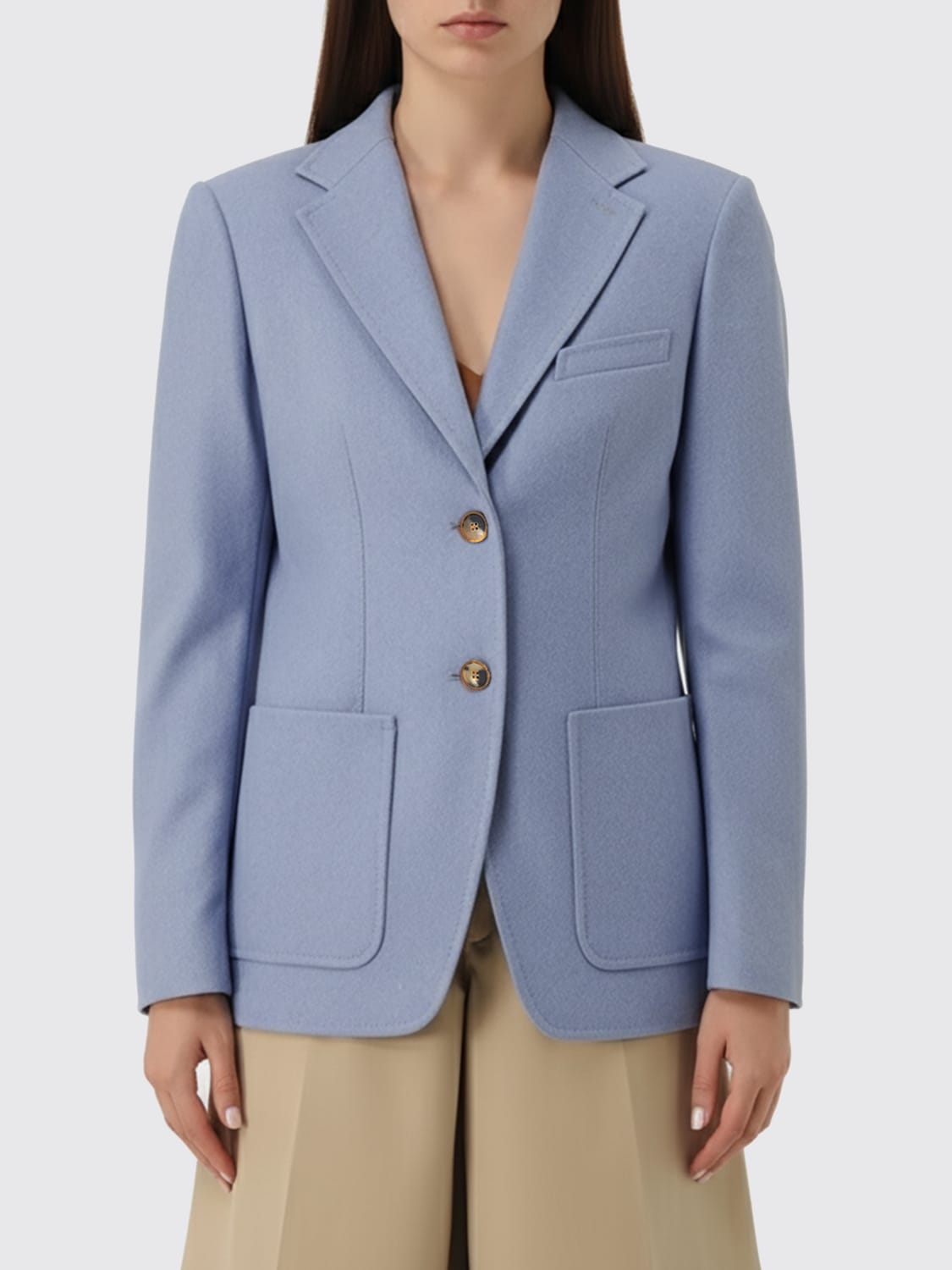 MAX MARA VESTE: Veste femme Max Mara, Bleu Azur - Img 1