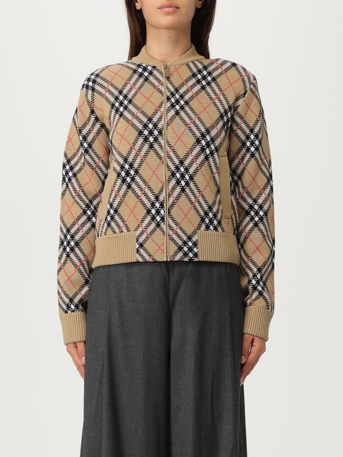 BURBERRY SWEATER: Jacket woman Burberry, Sand - Img 1
