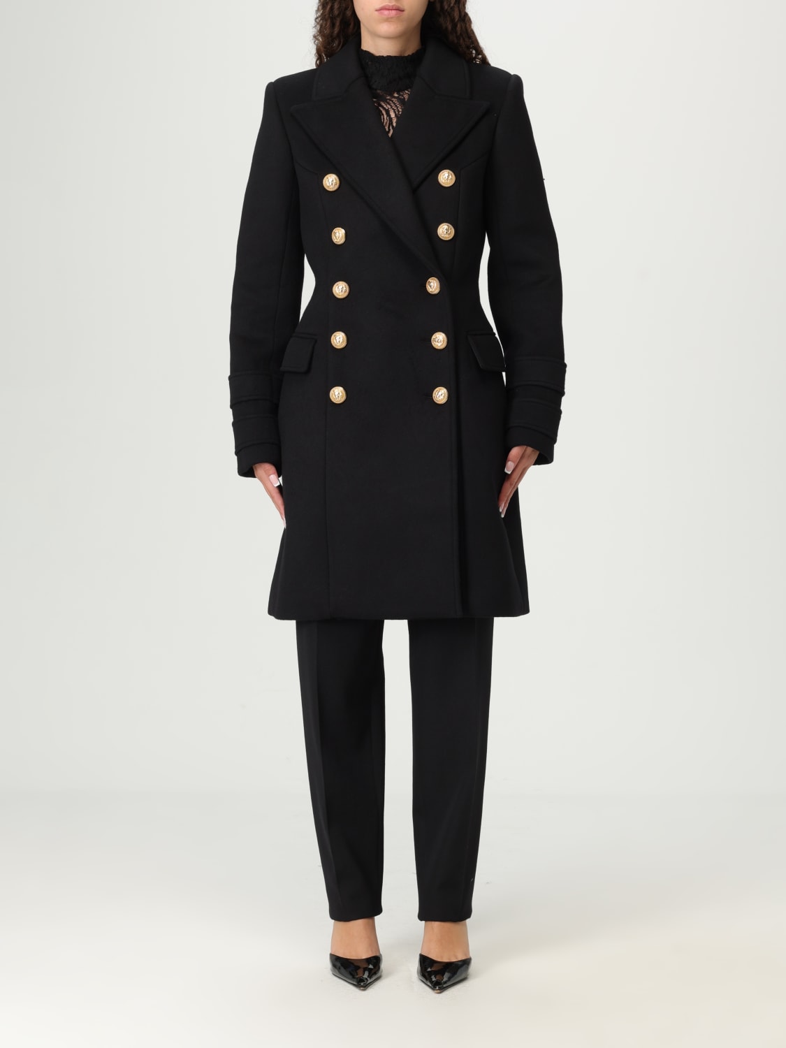 BALMAIN COAT: Coat woman Balmain, Black - Img 1