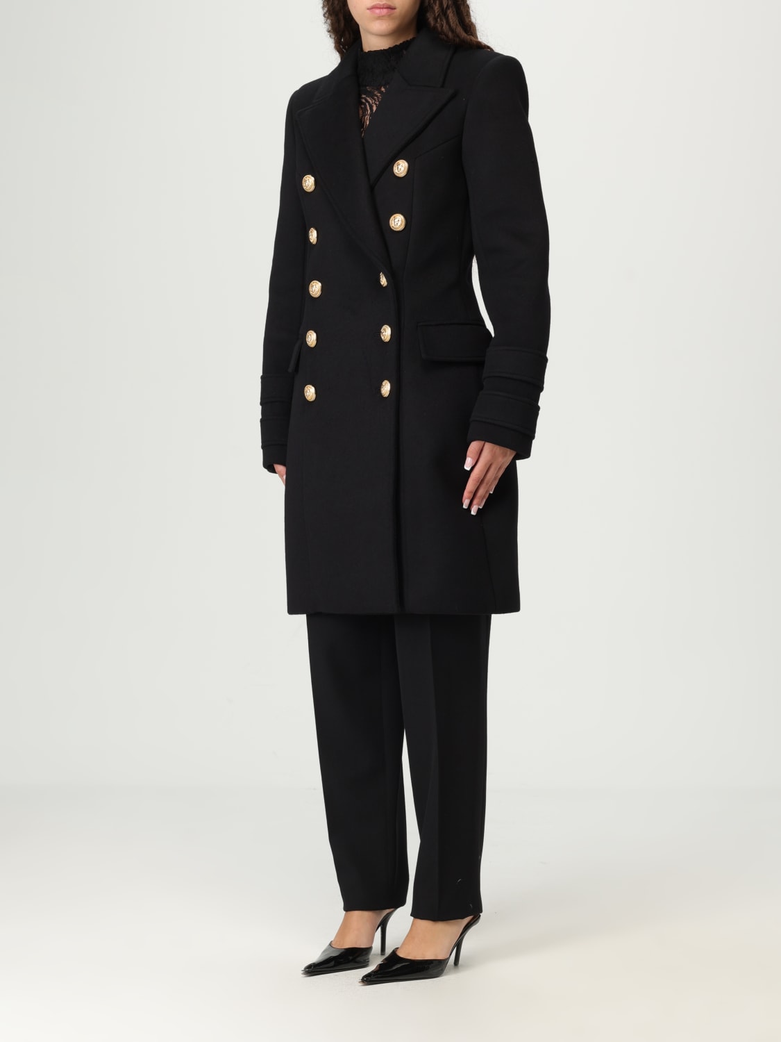 BALMAIN COAT: Coat woman Balmain, Black - Img 4