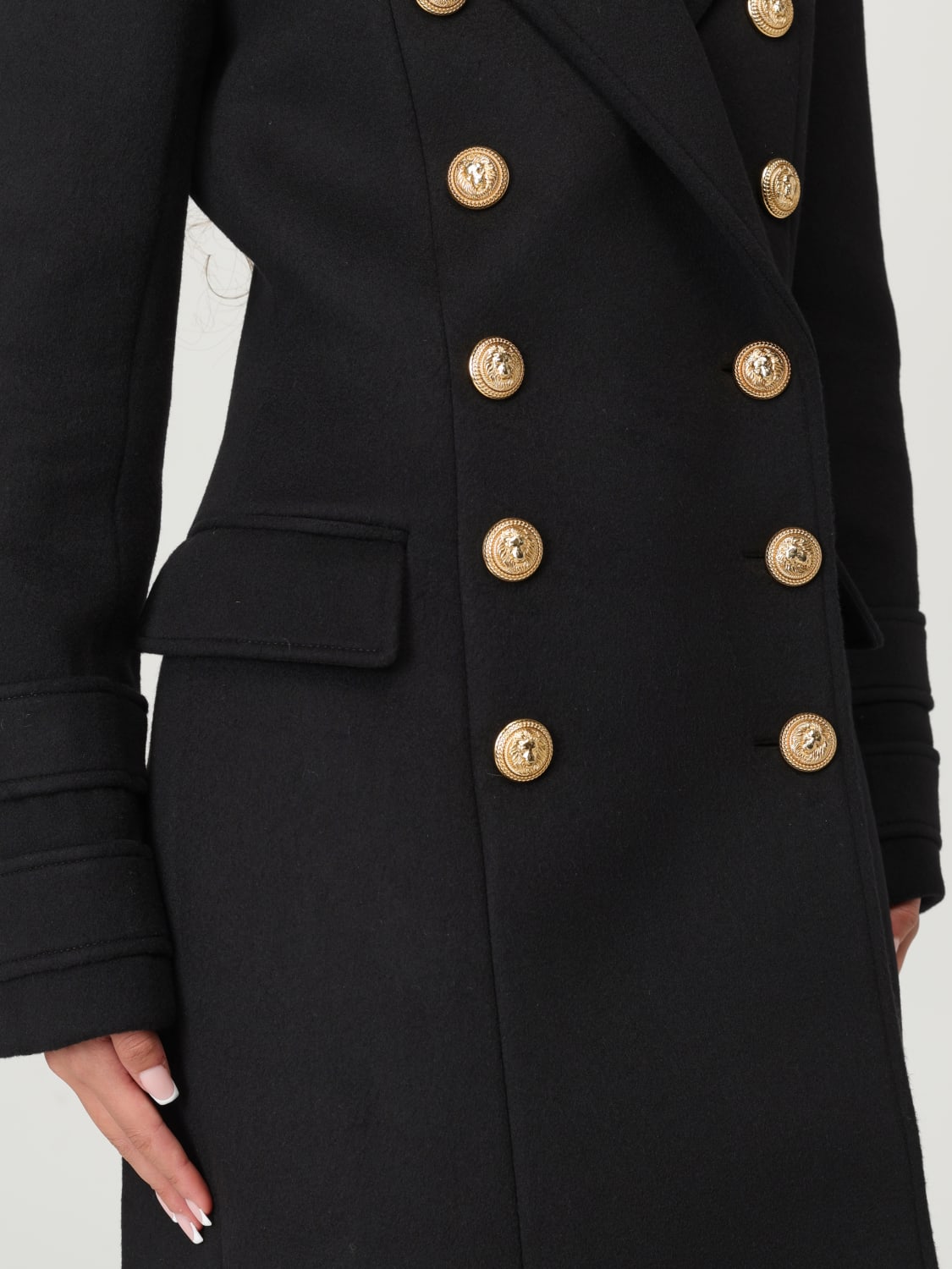 BALMAIN COAT: Coat woman Balmain, Black - Img 5