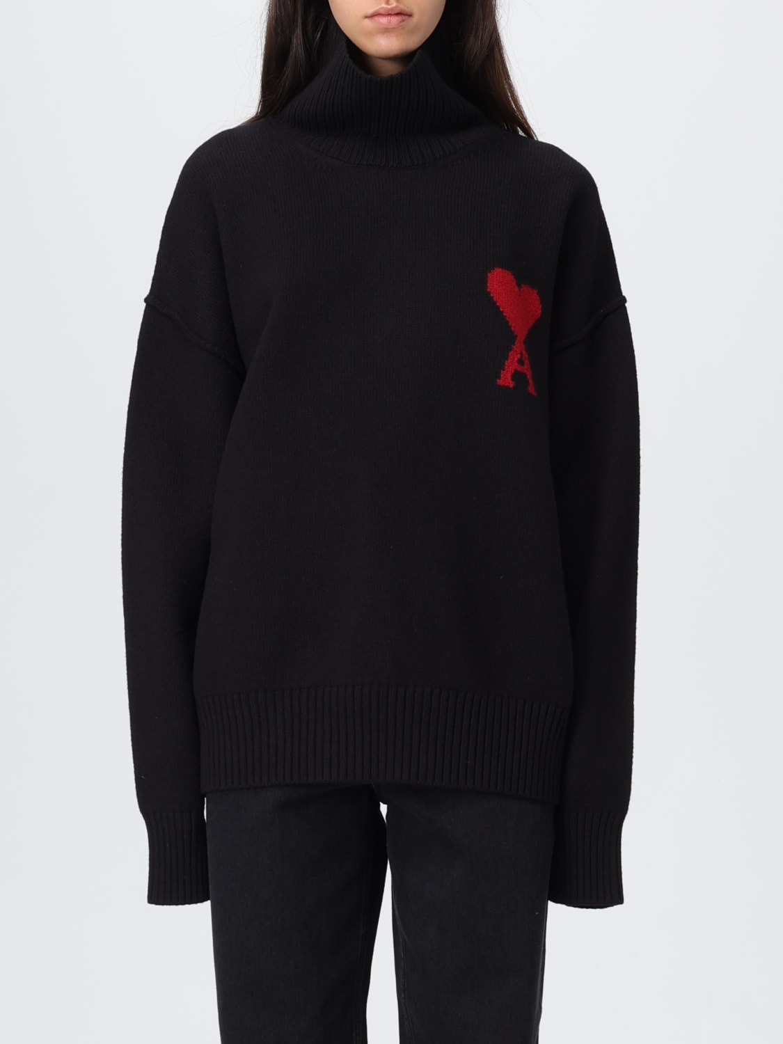 AMI PARIS SWEATER: Sweater woman Ami Paris, Black - Img 1
