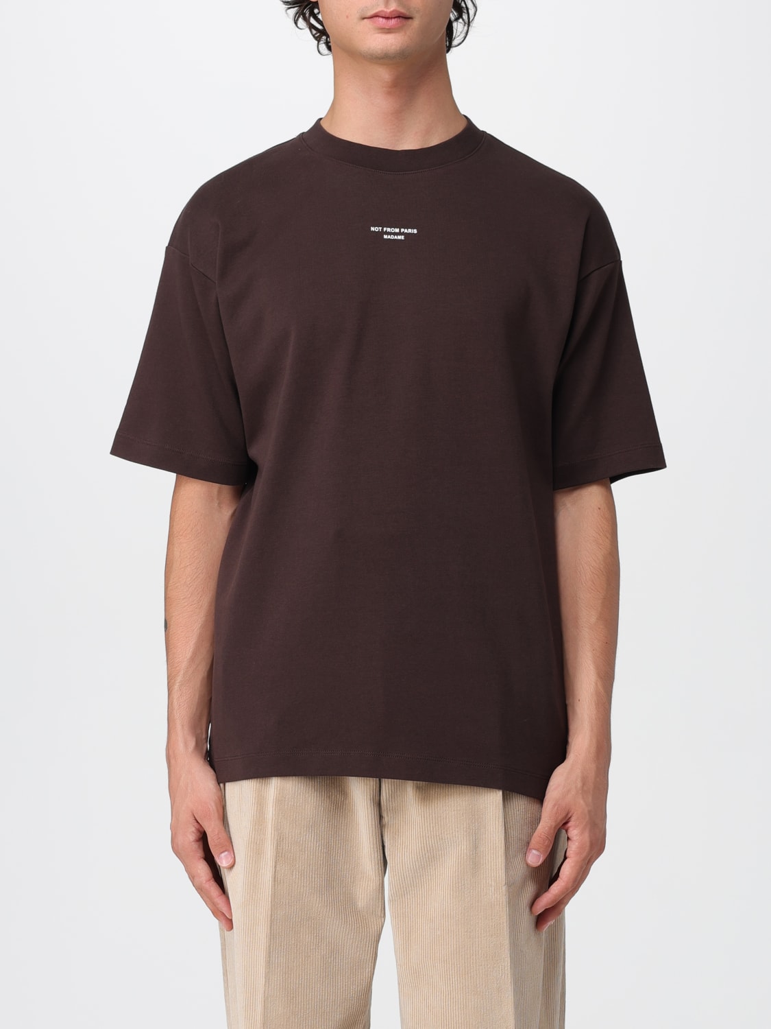 DRÔLE DE MONSIEUR T-SHIRT: T-shirt men Drôle De Monsieur, Brown - Img 1