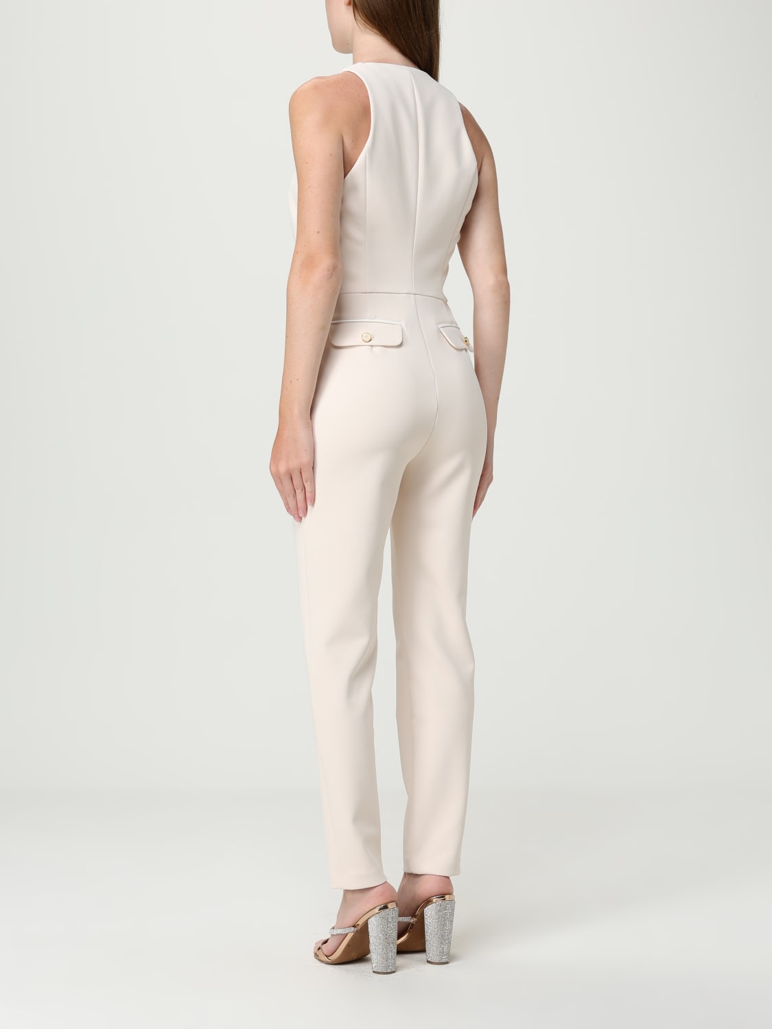 ELISABETTA FRANCHI JUMPSUIT: Pants woman Elisabetta Franchi, White - Img 2
