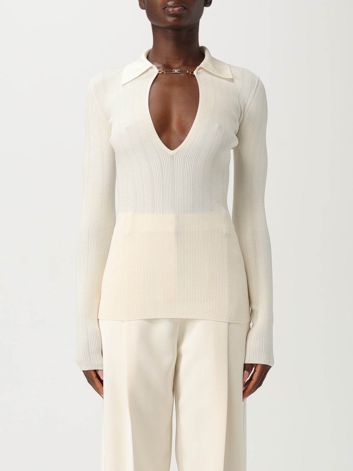 ELISABETTA FRANCHI SWEATER: Sweater woman Elisabetta Franchi, Milk - Img 1