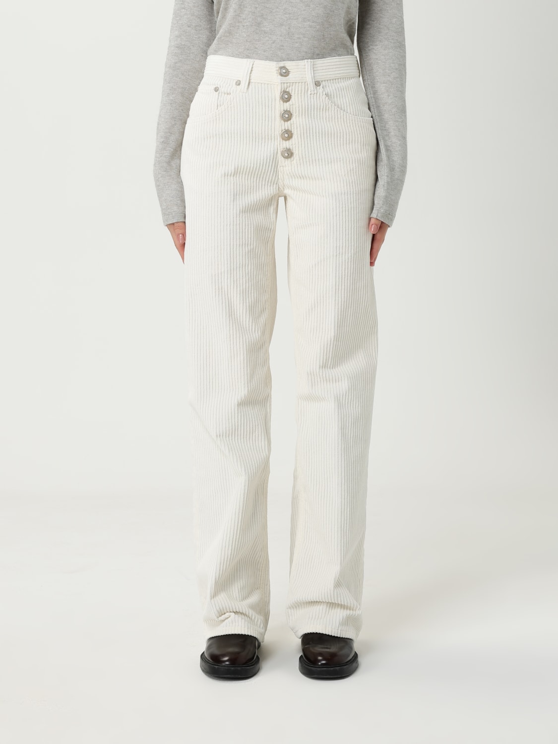 DONDUP PANTS: Pants woman Dondup, Cream - Img 1