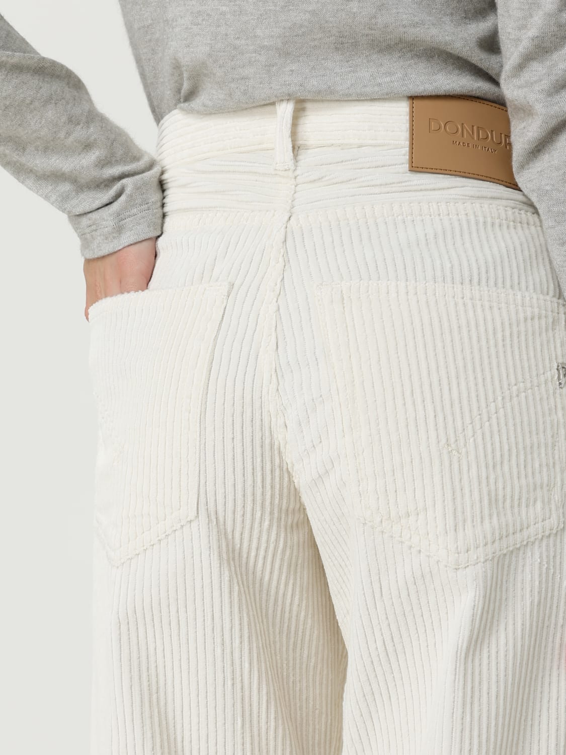 DONDUP PANTS: Pants woman Dondup, Cream - Img 3