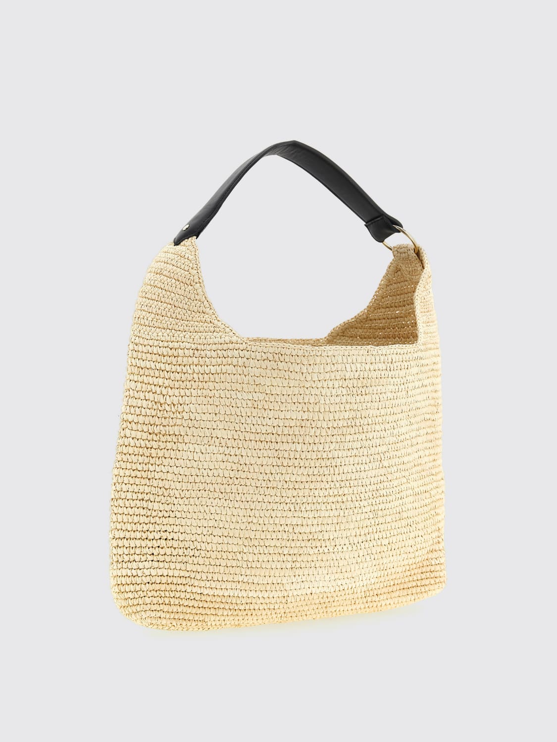 MAISON MICHEL BORSA A SPALLA: Borsa Cristiana Maison Michel in rafia , Nero - Img 2