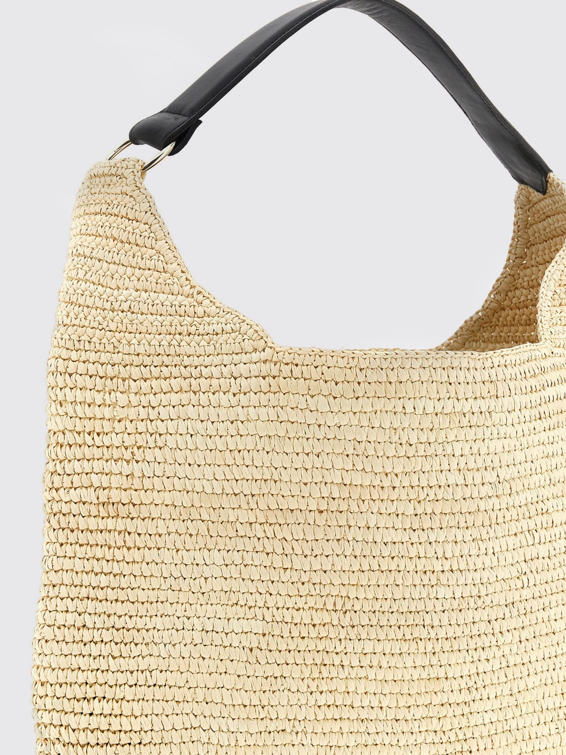 MAISON MICHEL BORSA A SPALLA: Borsa Cristiana Maison Michel in rafia , Nero - Img 3