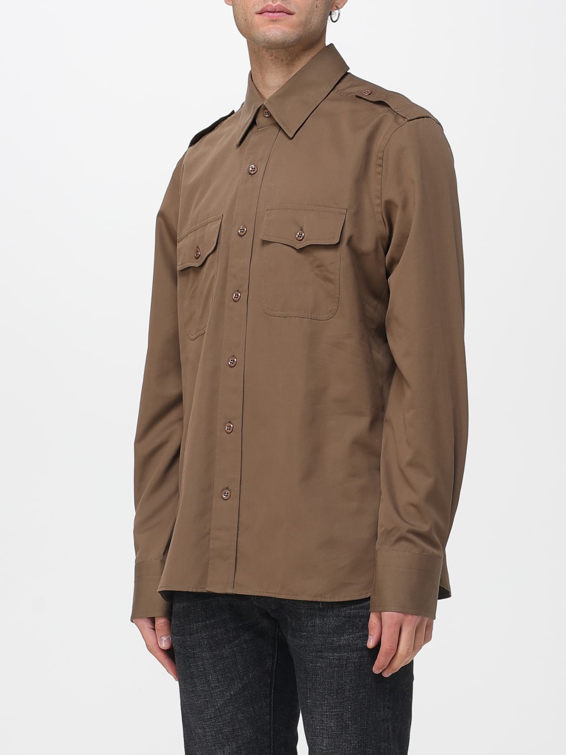 TOM FORD CAMICIA: Camicia Tom Ford in cotone e seta , Verde - Img 4