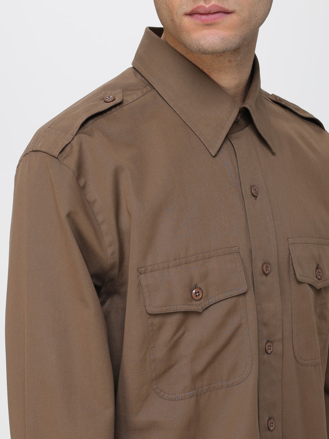 TOM FORD CAMICIA: Camicia Tom Ford in cotone e seta , Verde - Img 5