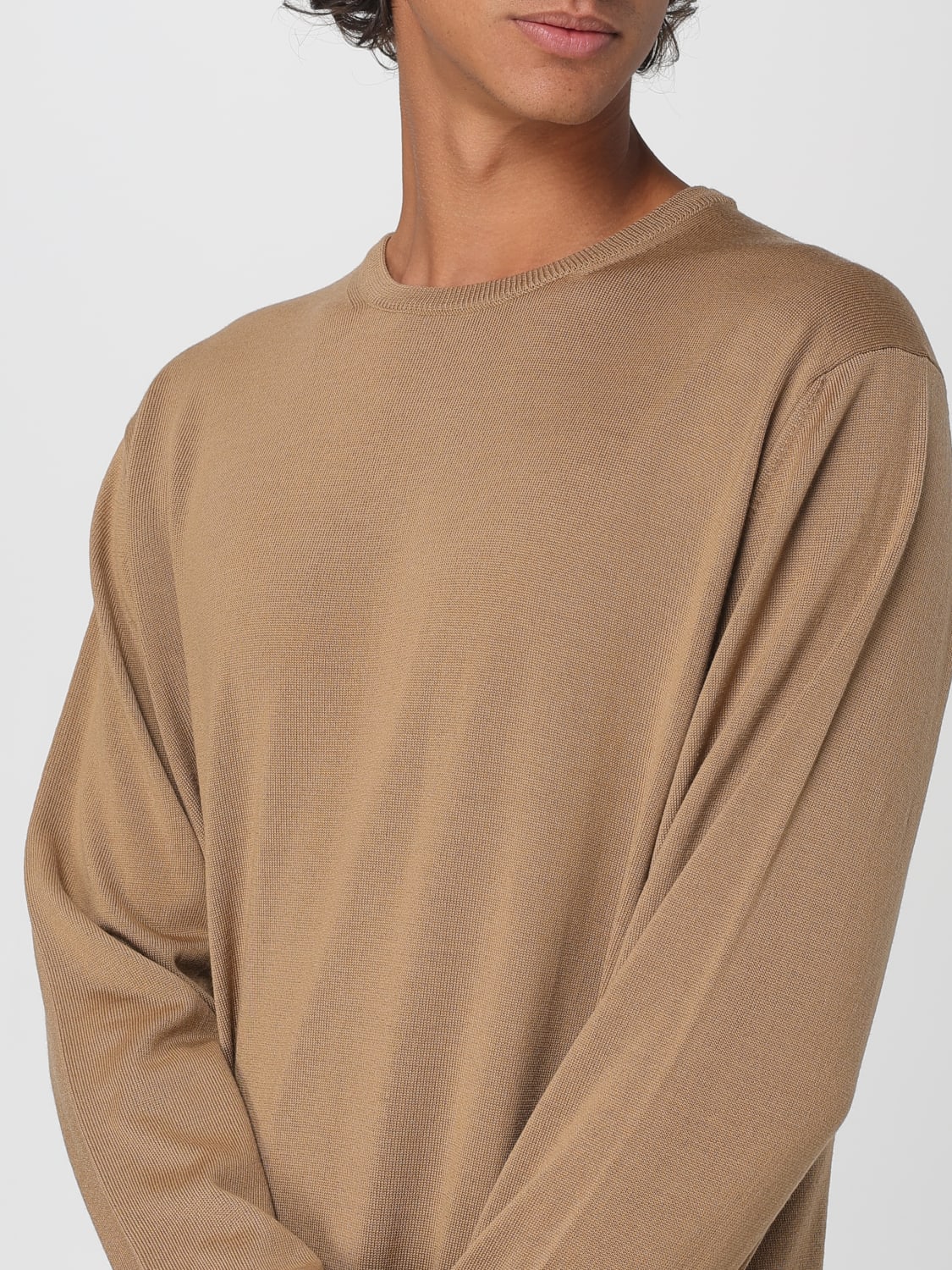 ROBERTO COLLINA 毛衣: 针织开衫 男士 Roberto Collina, 驼色 - Img 3