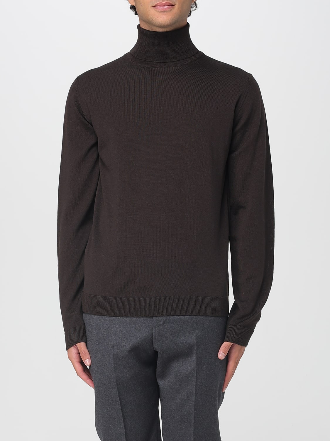ROBERTO COLLINA PULL: Cardigan homme Roberto Collina, Marron - Img 1