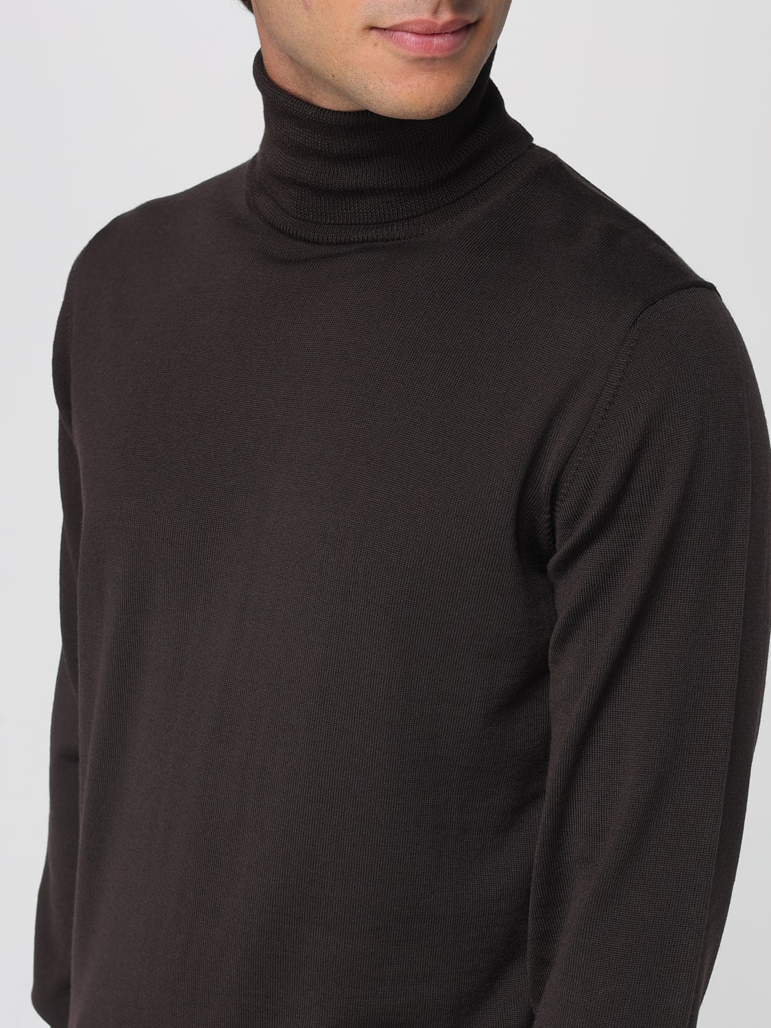 ROBERTO COLLINA PULL: Cardigan homme Roberto Collina, Marron - Img 3