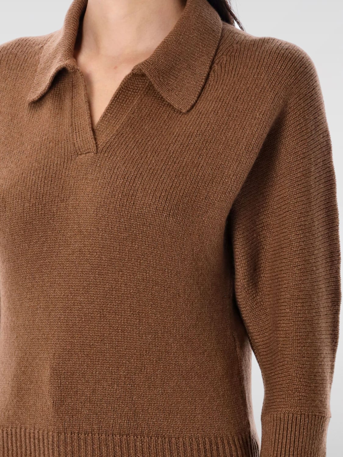 KHAITE POLO SHIRT: Polo shirt woman Khaite, Brown - Img 3