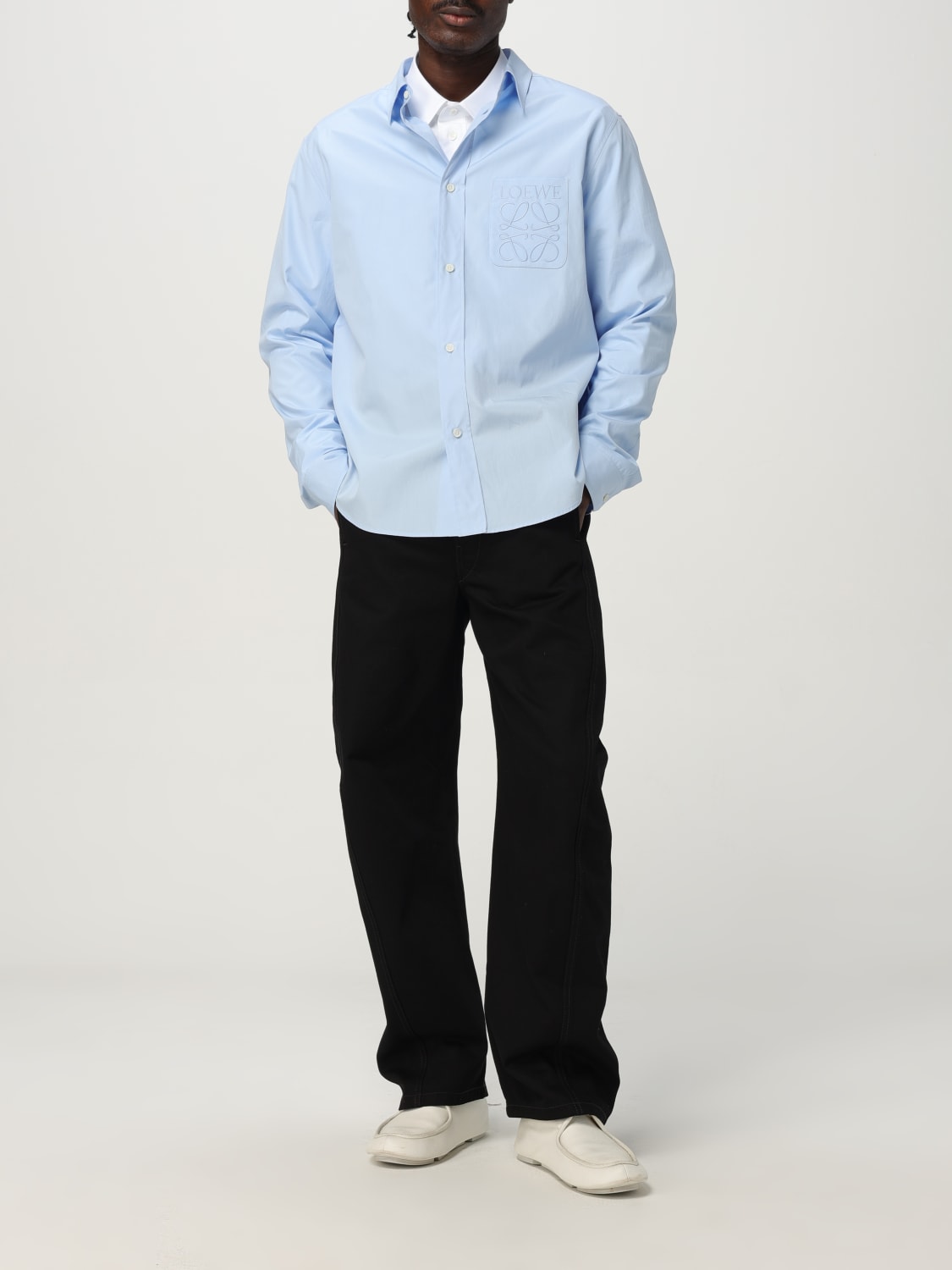 LOEWE CAMICIA: Camicia Loewe in popeline di cotone , Blue - Img 2