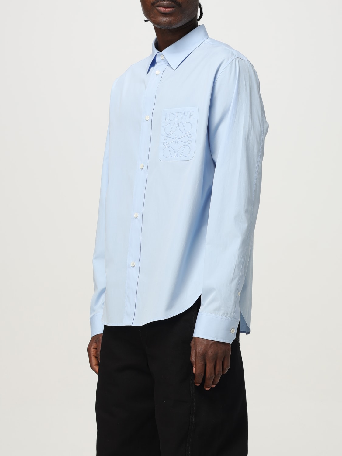 LOEWE CAMICIA: Camicia Loewe in popeline di cotone , Blue - Img 4